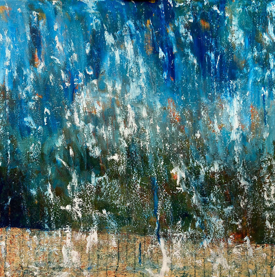 DOWNPOUR 90 x90cm Oil on canvas